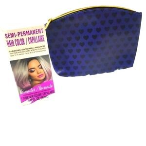 Semi Permanent Lavender Hair Color Bleached‎ Blonde Highlighted + Makeup Bag